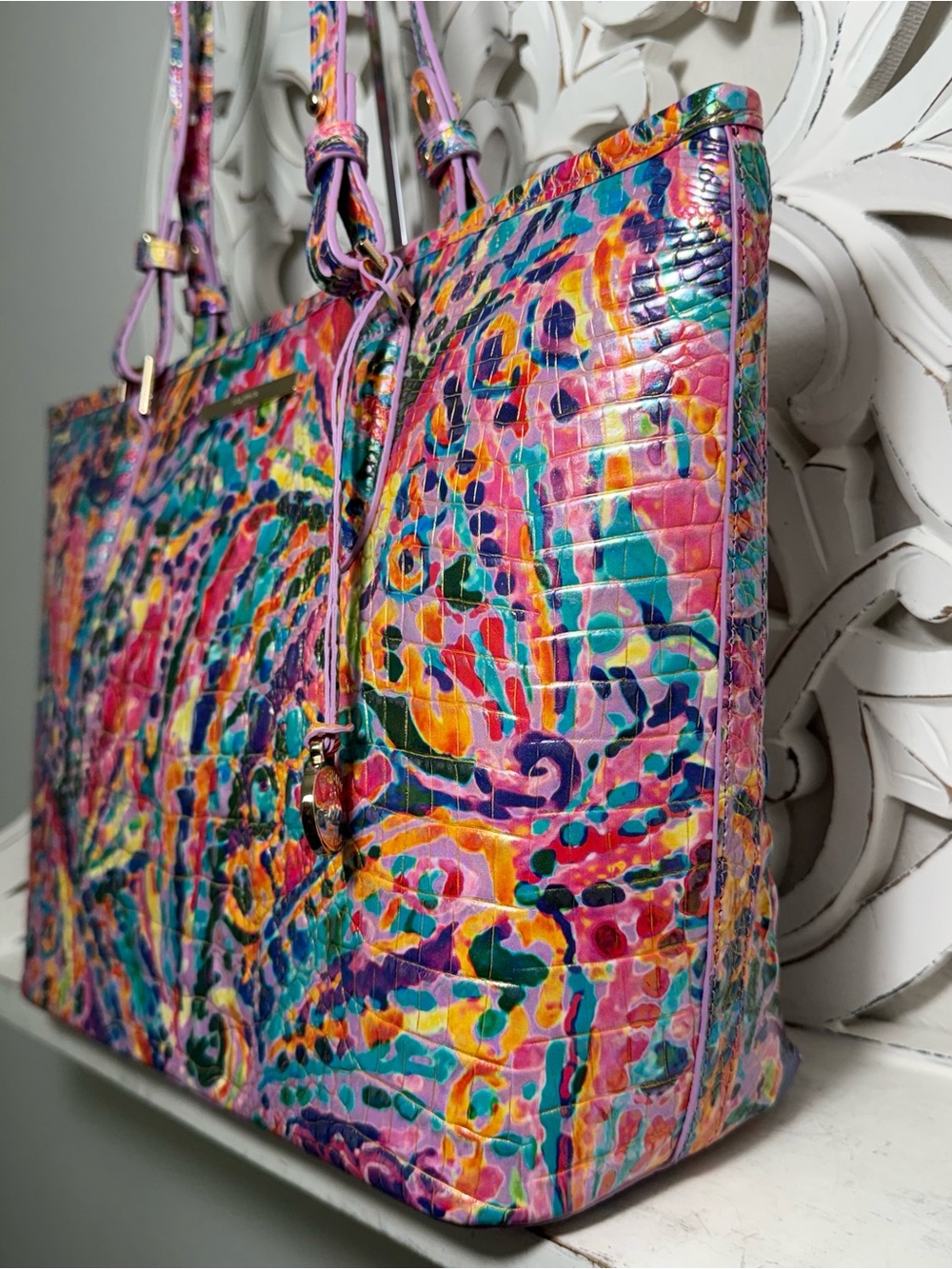 Brahmin Medium Asher Tote Rainbow Reef Melbourne Leather - Picture 5 of 9